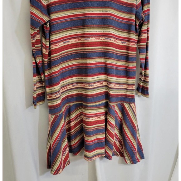 LRL Ralph Lauren Southwest Striped Print Drop Waist Thermal Henley Dress Size 1X - Picture 6 of 7